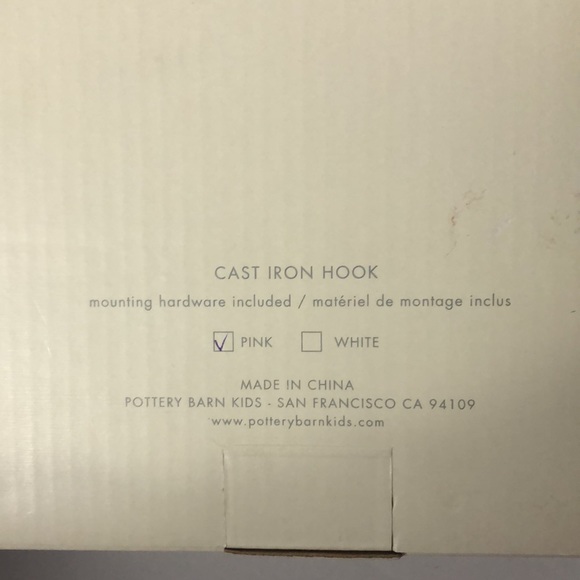 Pottery Barn Kids Cast Iron Wall Mount Pink Hook NIB - Picture 8 of 10